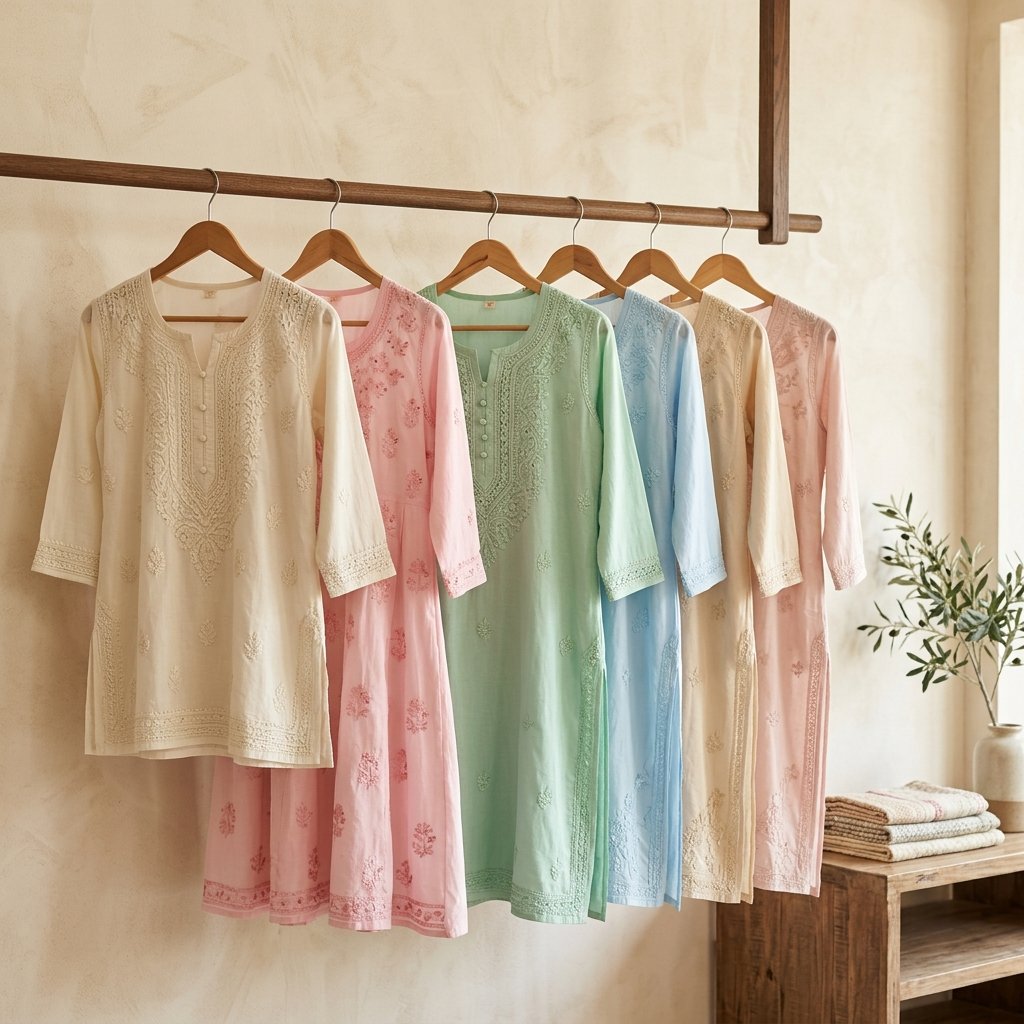 Premium Chikankari Kurti Collection - Pastel Colors