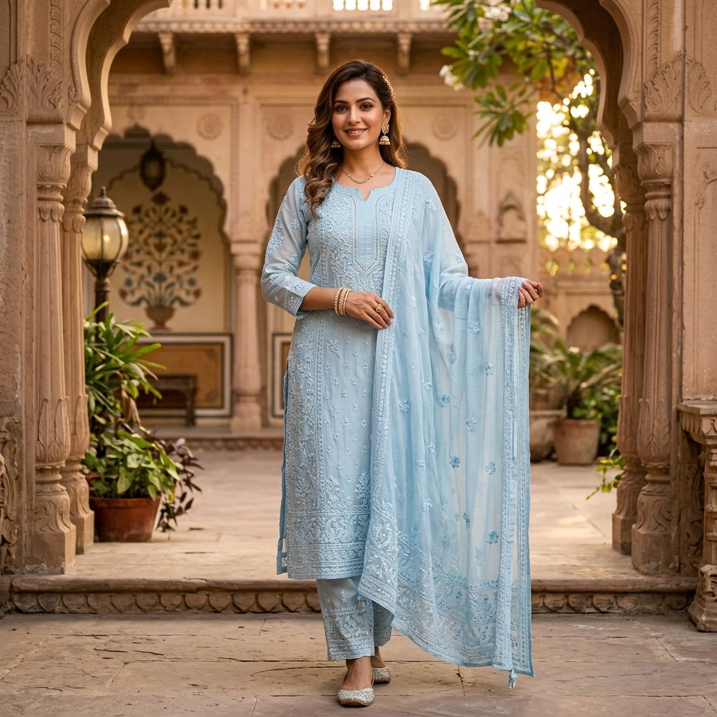 Chikankari Kurta Set with Dupatta